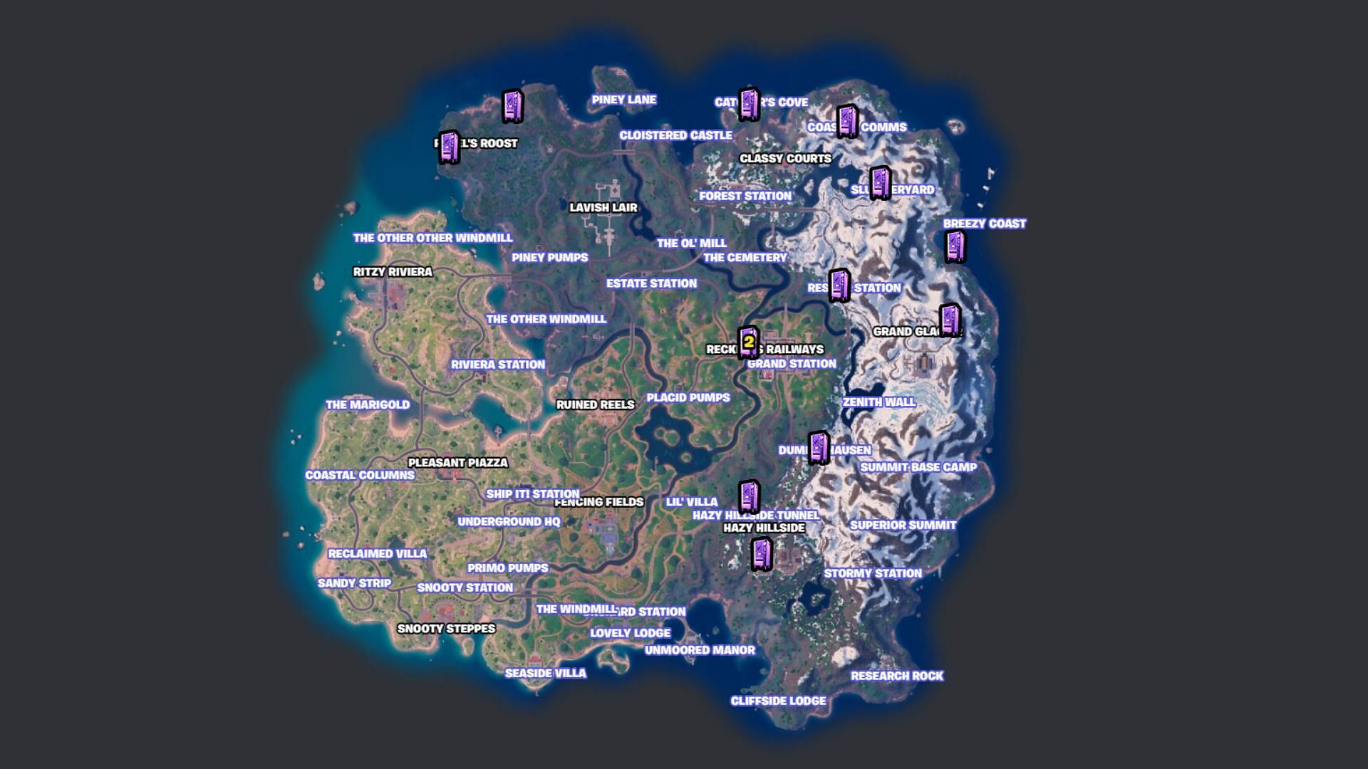 All Vending Machines in Chapter 5 (Image via Fortnite.gg)